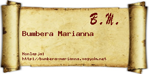 Bumbera Marianna névjegykártya